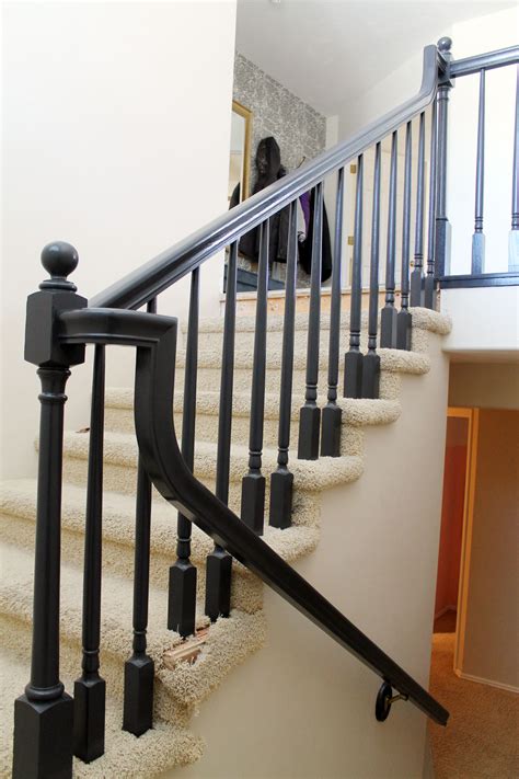 Now that you know the lingo, locate the site of the squeak. The Banister is Painted! (With images) | Banister remodel, Wood stairs, Painted stair railings