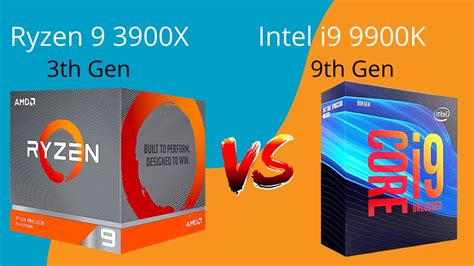 Comparison Between Ryzen 9 3900x And Intel Core I9 9900k Ryzen 9