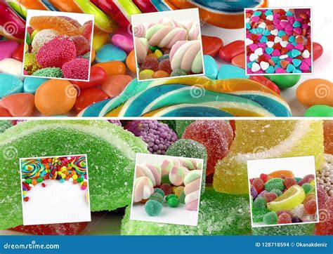 Candy Sweet Lolly Sugary Collage Stock Photo Image Of Lollipops