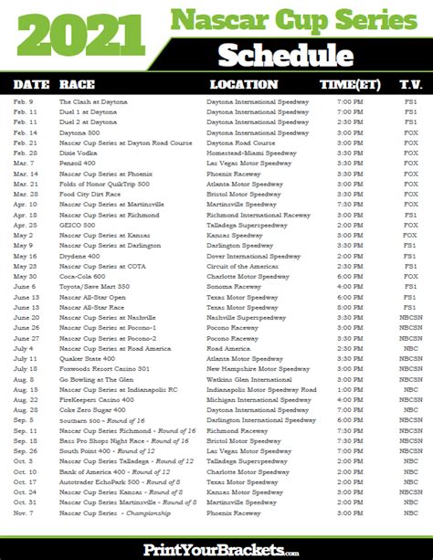 Clarence Park Viral Nascar Race Schedule Tv
