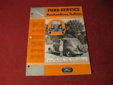 1936 Ford Accessories Sales Brochure Booklet Old Original Book Catalog