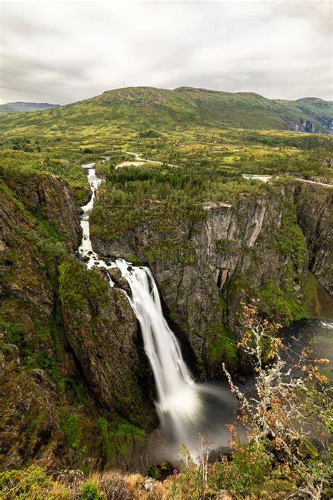 Bella Vista Della Cascata Di Voringsfossen Paesaggio Pittoresco Della