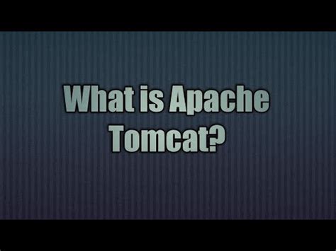 What Is Apache Tomcat Youtube