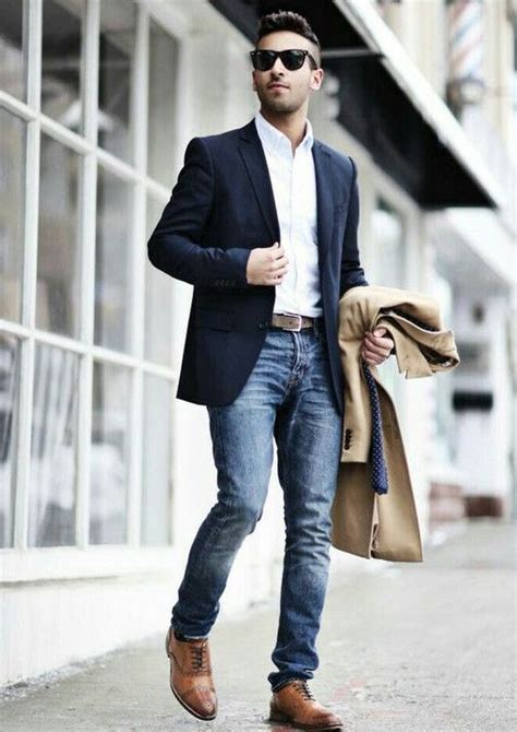 Image Result For Dark Blue Blazer With Jeans Blue Jeans Outfit Men