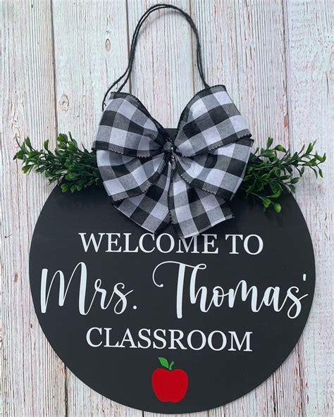 Personalized Teacher Classroom Door Sign Personalized Etsy