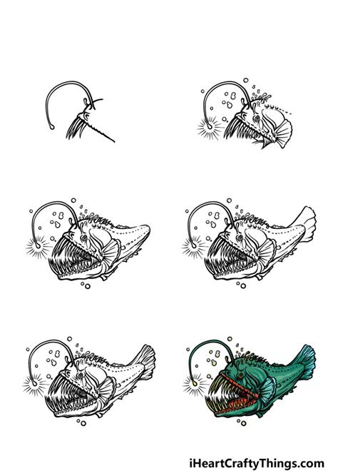 Angler Fish Drawing How To Draw An Angler Fish Step By Step