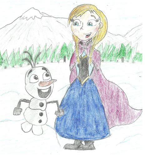 Anna And Olaf Frozen Fan Art 35112529 Fanpop