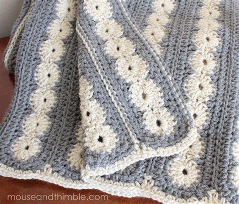 Afghan Blanket Easy Crochet Pattern 2 Color Circle Stripe