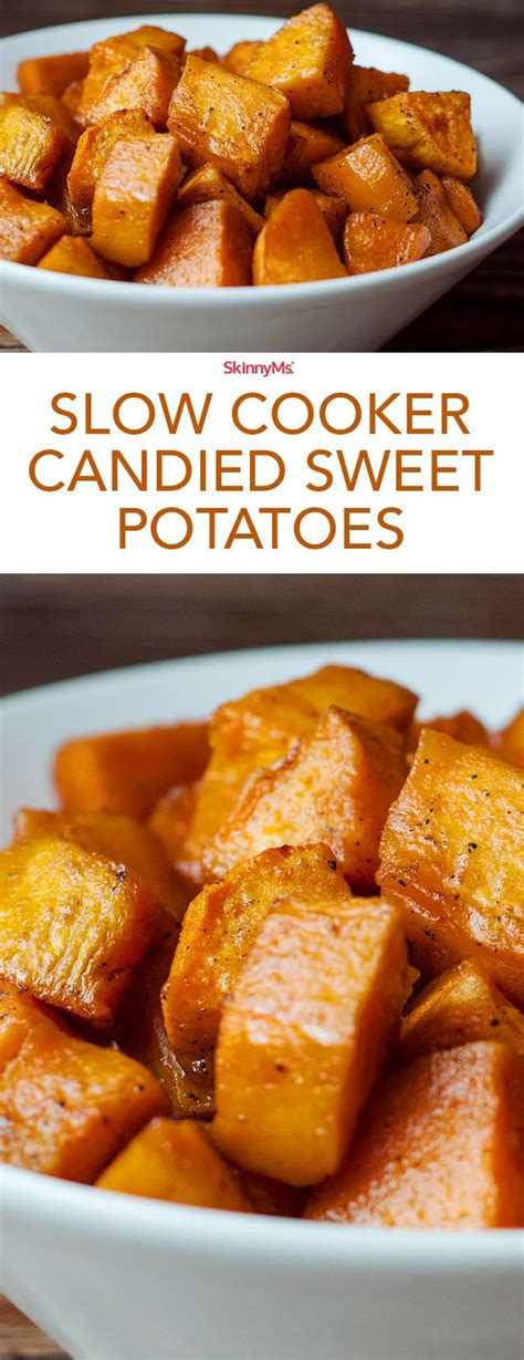 Cooking the sweet potatoes in the microwave first (instead of baking them) helps keep this easy recipe quick. Slow Cooker Candied Sweet Potatoes | Recipe | Candied sweet potatoes, Crock pot sweet potatoes ...