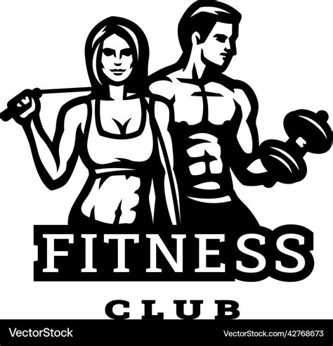 Man And Woman Fitness Club Logo Royalty Free Vector Image