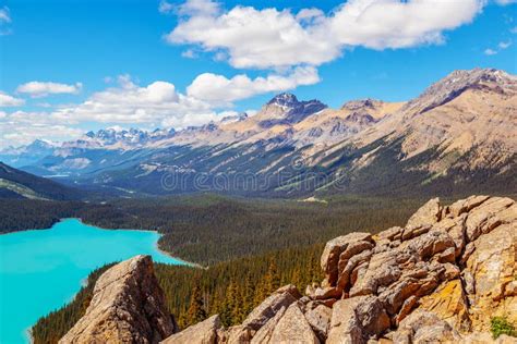 Bow Summit Overlooking Peyto Lake In The Canadian Rockies Of Banff