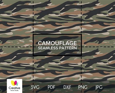 Tiger Stripe Camouflage Svg Seamless Pattern Creative Vector Studio