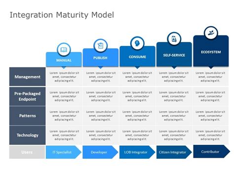 Service Excellence Maturity Model Powerpoint Template Designs