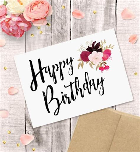 Easy to customize and 100% free. Printable Birthday Card for Her Happy Birthday Watercolor