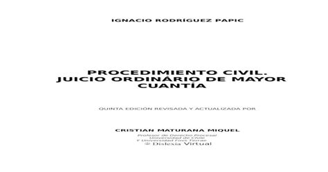 Procedimiento Civil Juicio Ordinario De Mayor Cuantía Ignacio