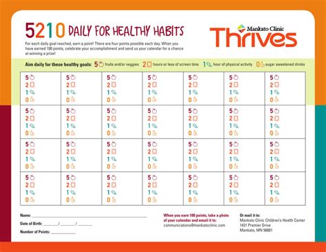 Help Kids Thrive Do 5210 Daily For Healthy Habits Mankato Clinic