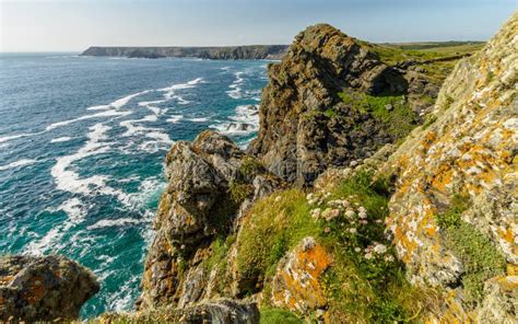 Bold Cliffs Along The Coast Of Cornwall United Kingdom Stock Image