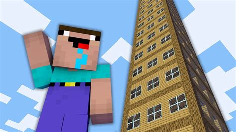 Minecraft Noob Vs Pro Noob Built The Tallest Skyscraper In The Village