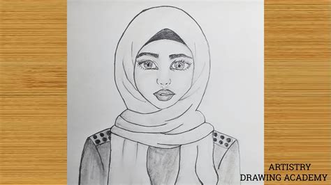 How To Draw Hijab Girl Face Easy For Beginners Pencil Sketch Youtube