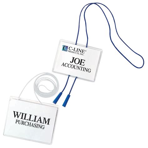 C Line Hanging Style Name Badge Holders With Elastic Cord