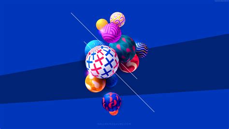 Wallpaper Abstract Balls Colorful Modern 4k 5k 8k