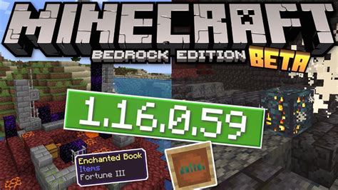 Minecraft Bedrock Beta 116059 Out Now Fortune Fix Change Log