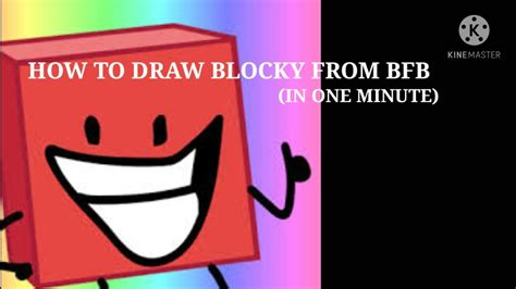 How To Draw Blocky From Bfb In One Minute Youtube