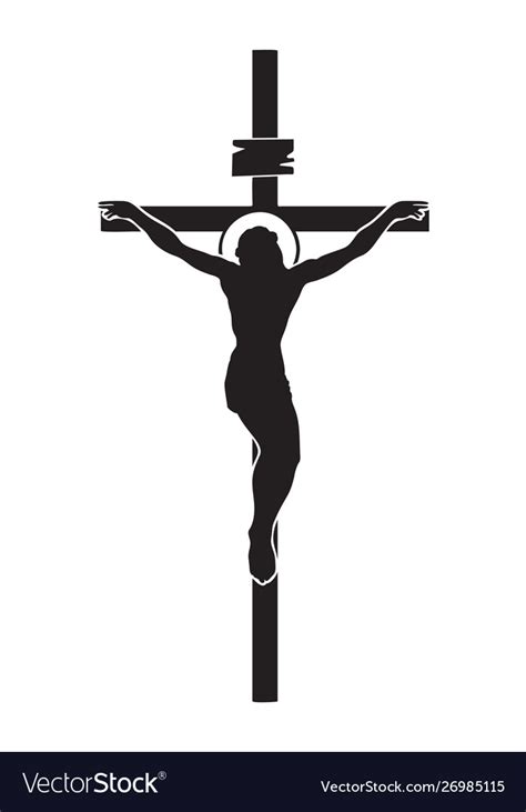 Crucifixion Jesus Christ A Religious Symbol Vector Image
