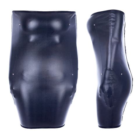 Sexy Black Pu Leather Straitjacket Bondage Restraints Butt Package