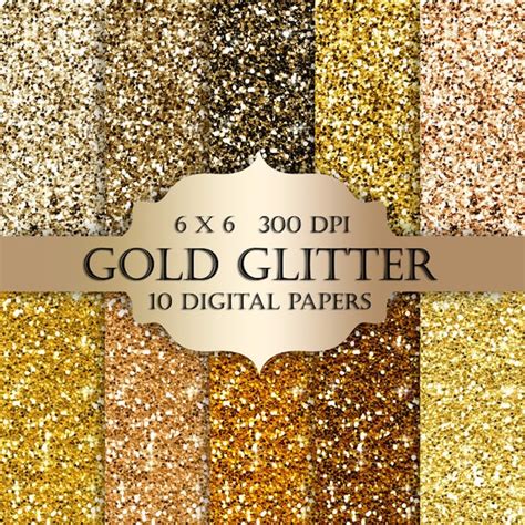 Chunky Glitter Gold Scrapbooking Digital Paper Glitter Textures Glitter