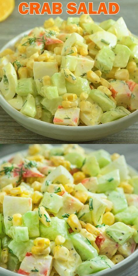 Such a great combination with a spicy mayonnaise dressing. Imitation Crab Salad - quick and easy crab salad made with crunchy cucumbers, sweet corn, and ...