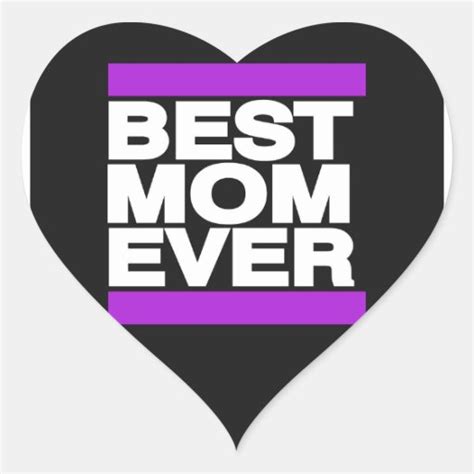 Best Mom Ever Purple Heart Sticker Zazzle