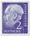 Bundespräsident Theodor Heuss 2 DM, Briefmarke 1954