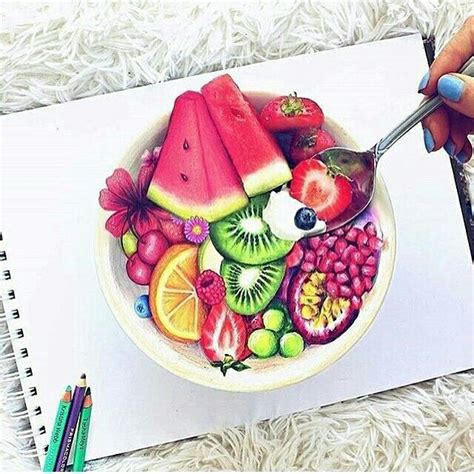 Cool Drawing Fruit Salad Desenho A Lápis De Cor Desenhos De Frutas