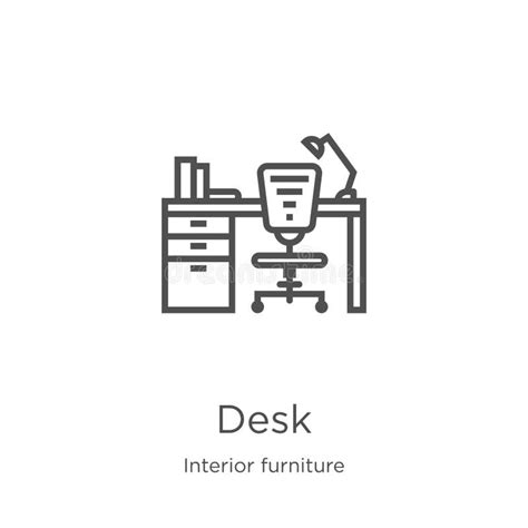 Desk Icon Vector From Interior Furniture Collection Thin Line Desk