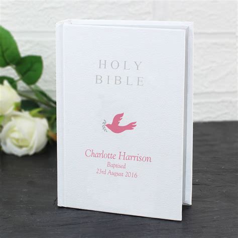 Personalised Bible With Dove Motif By The Letteroom
