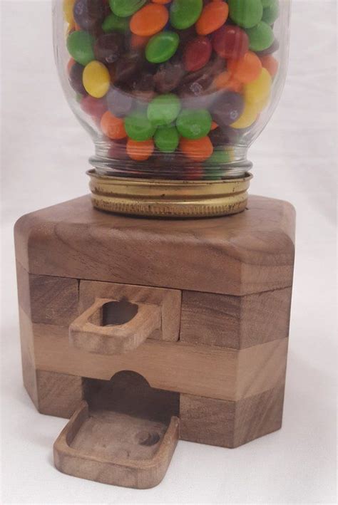 Wooden Candy Dispenser Candy Dispenser Handmade Candy Mason Jar Crafts