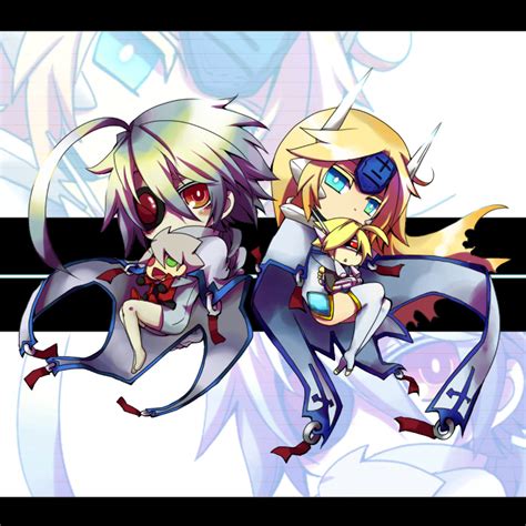 Ragna The Bloodedge Nu 13 Lambda 11 And Mu 12 Blazblue Drawn By