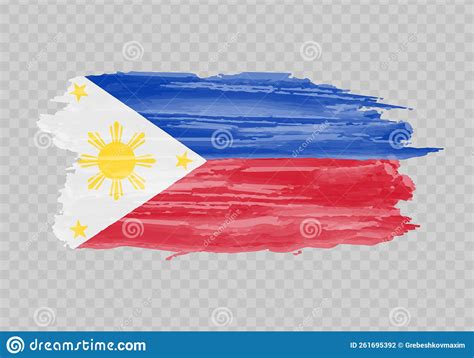 Watercolor Painting Flag Of Philippines Stock Vector Illustration Of