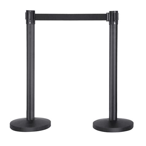 2x Retractable Stanchions Set Queue Barrier Line Post Stand With 65
