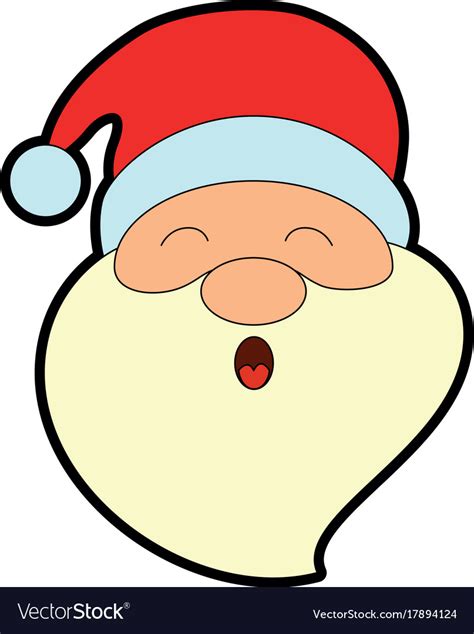 Cute Santa Claus Head Character Royalty Free Vector Image