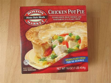 Our chicken pot pie is made with a classic chicken and vegetable filling, a thick and creamy gravy, and a top and bottom crust. Frozen Friday: Boston Market - Chicken Pot Pie | Brand Eating