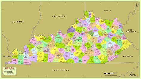 Kentucky Time Zone Map Detailed