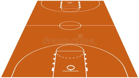 Basketballball Auf Basketballplatz Mit Bretterbodenmuster Und