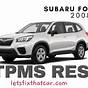2018 Subaru Forester Tpms Reset