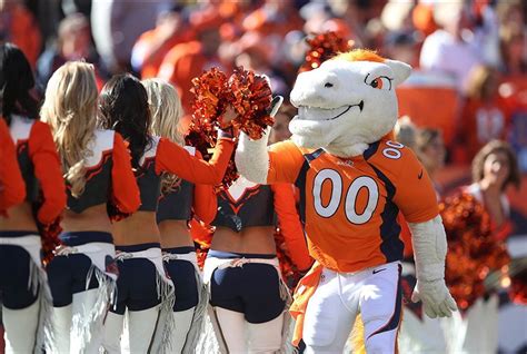 Since the early 1990s, she and her husband had been the owner of the pro football mascot. Broncos mascot not allowed to bang drum (GIF)
