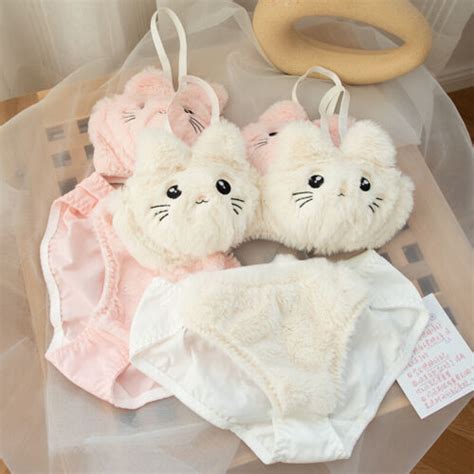 sexy kawaii kitty furry plush bra set japanese girl cat anime underwear lingerie ebay
