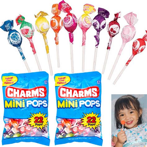 44 Charms Mini Pops Assorted Flavors Lollipops Colorful Sucker Party