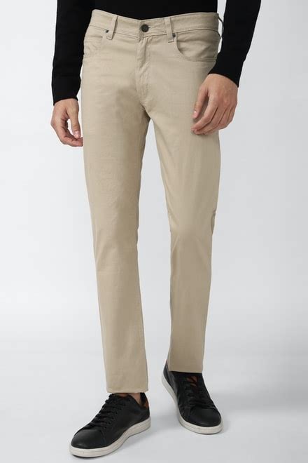 Buy Men Khaki Solid Super Slim Fit Casual Trousers Online 738417