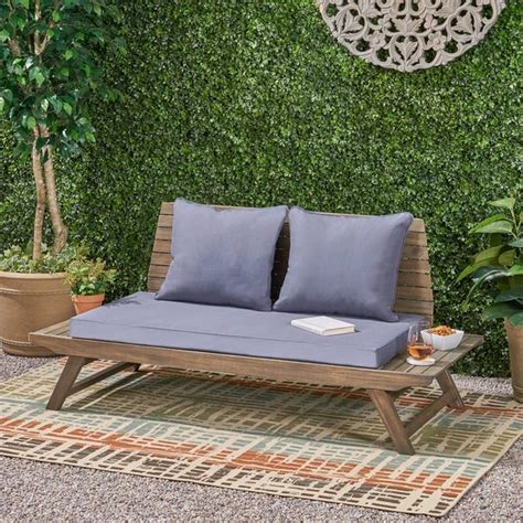 Sedona Outdoor Cushioned Wooden Loveseat By Christopher Knight Home